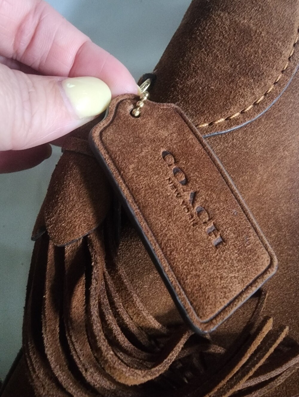 Coach Brooklyn 39 Fringe Brown Suede Shoulder Bag - Picture 5 of 12
